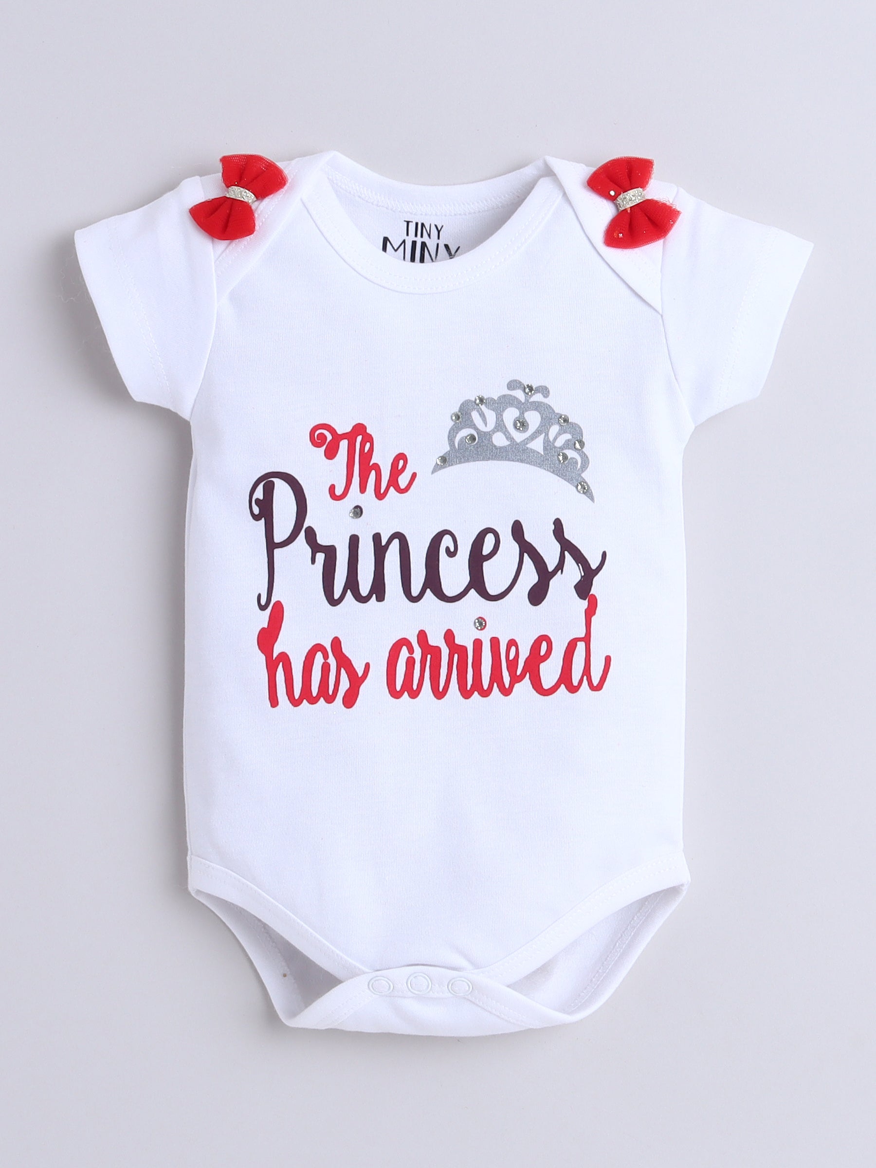 "Red Princess Arrival Outfit Set for Baby Girl"