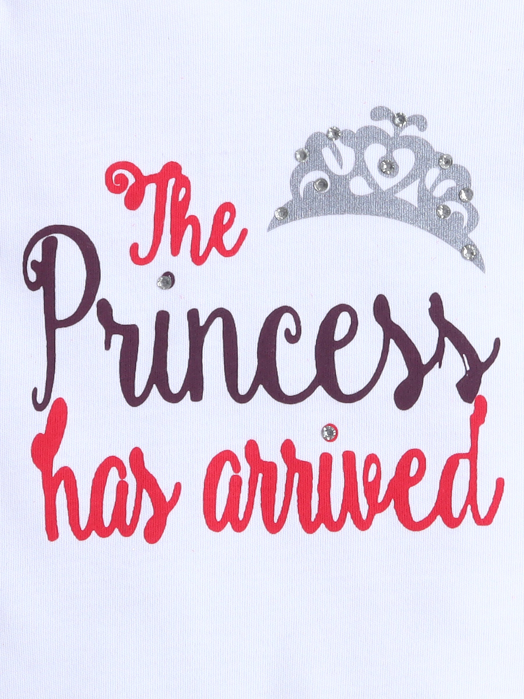 "Red Princess Arrival Outfit Set for Baby Girl"