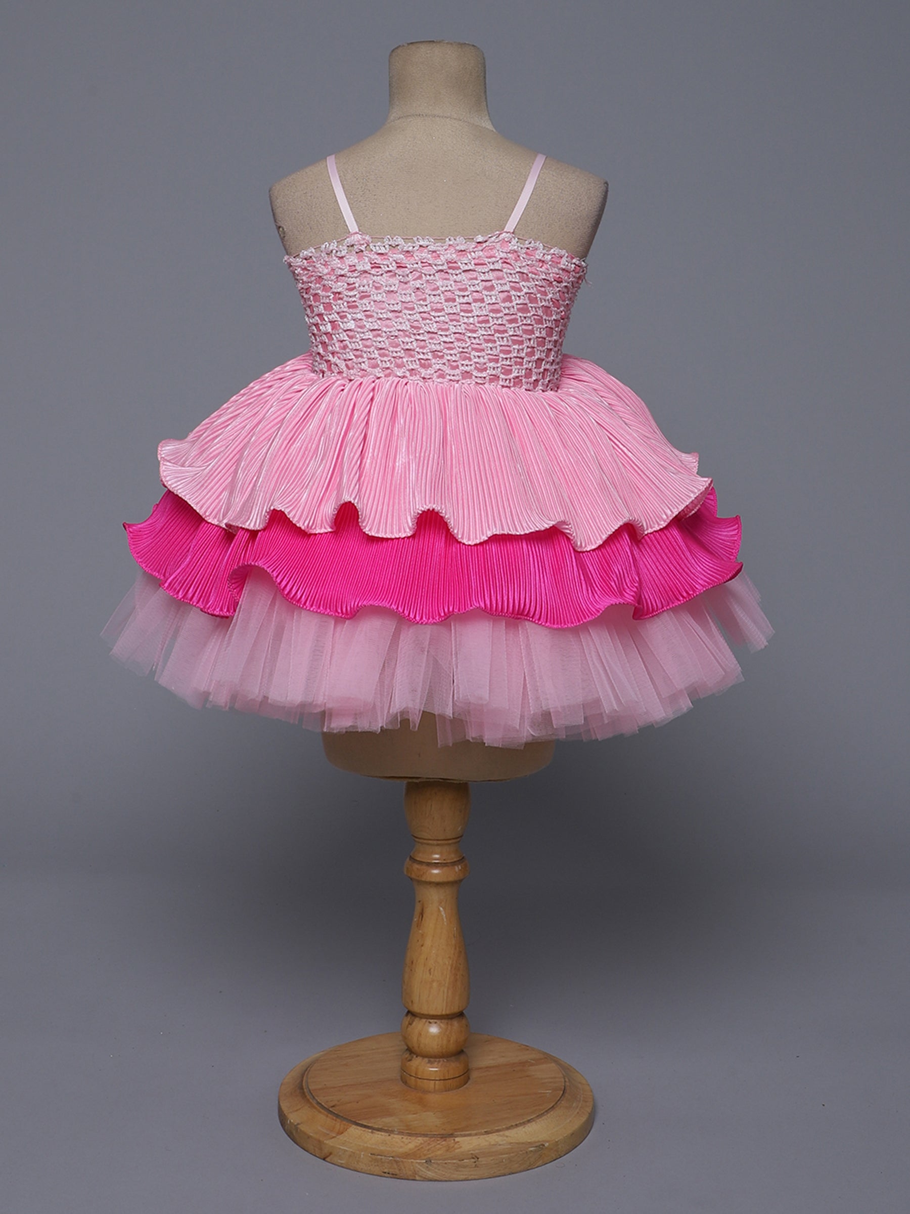 "Bold & Beautiful – Pink Layered Party Dress for Little Divas"