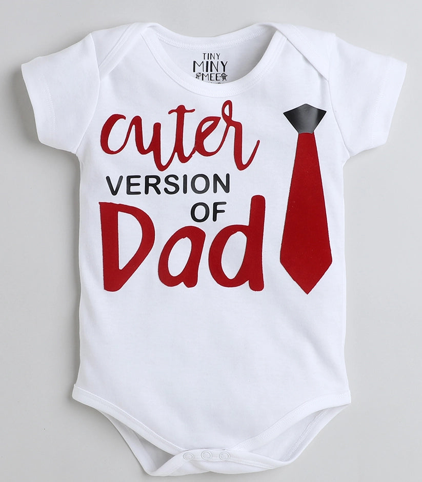 Tiny Miny mee boys printed bodysuit - White