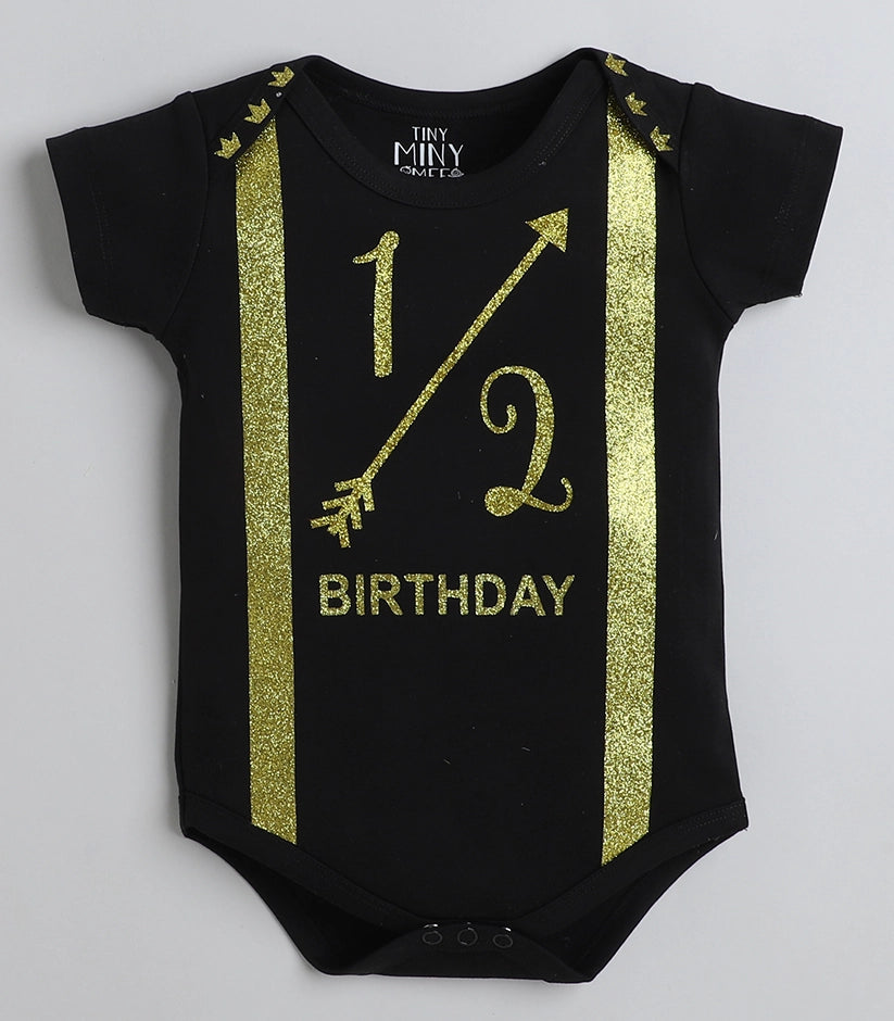 Tiny Miny mee boys printed bodysuit - Black