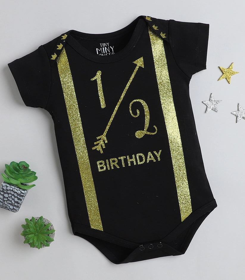 Tiny Miny mee boys printed bodysuit - Black