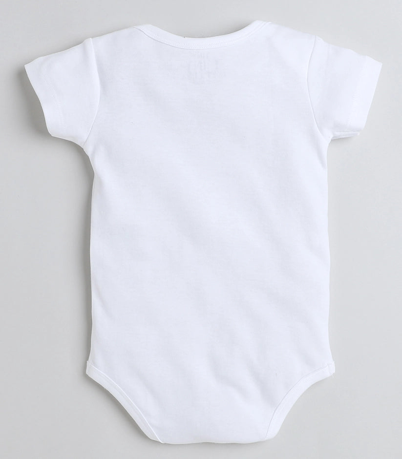 Tiny Miny mee boys printed bodysuit - White