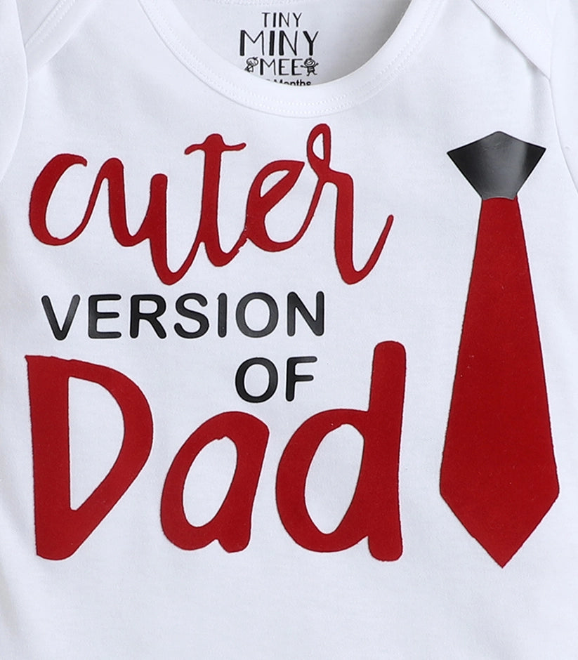 Tiny Miny mee boys printed bodysuit - White