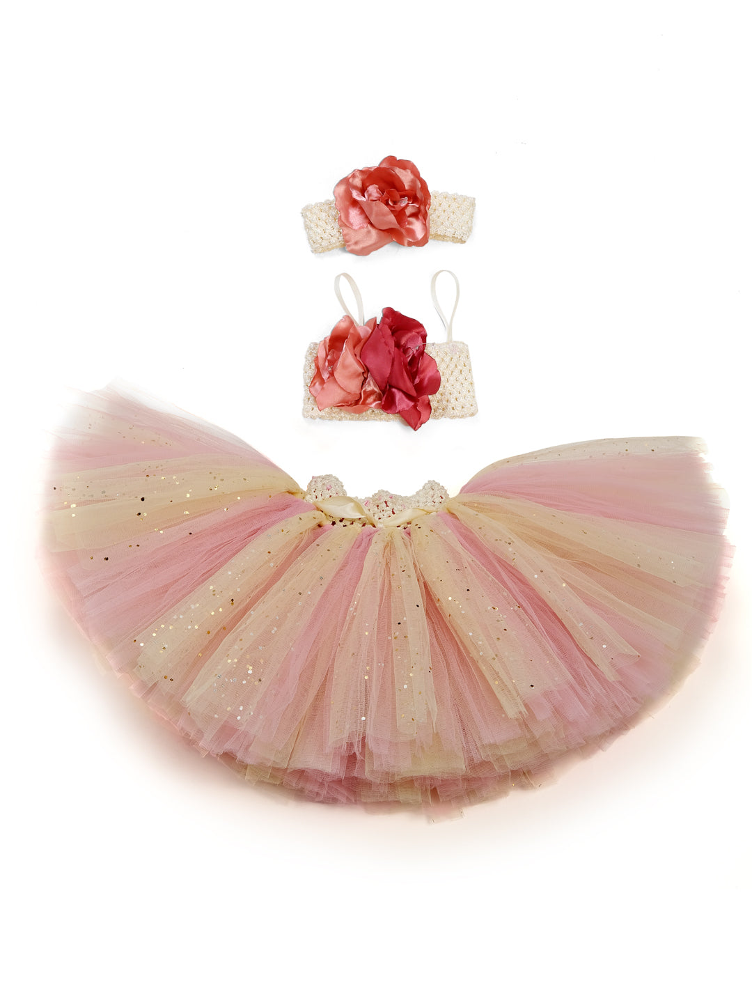 TINY MINY MEE BLUSH BLAST TUTU SET - OFF WHITE, BLUSH