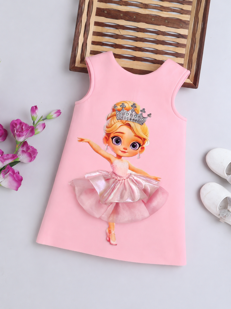 Girls Pink Princess Ballet Dress – Sleeveless Party Dress