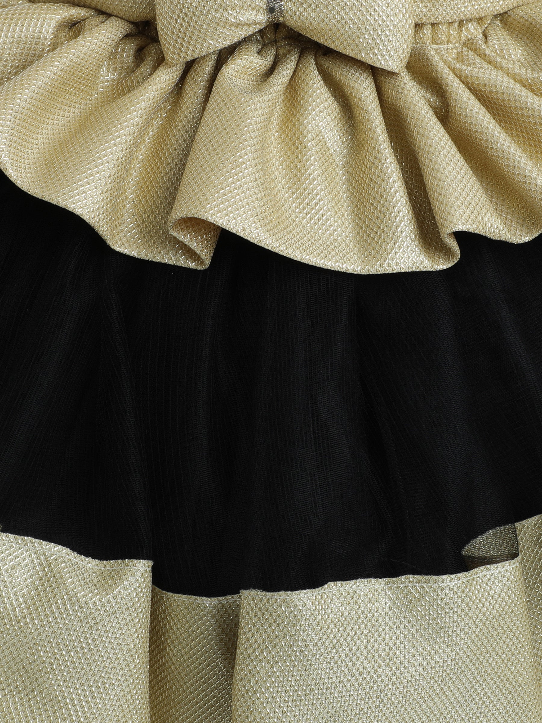 "Dreamy tutu gown featuring a shimmery bow belt, layered ruffles, and delicate straps – perfect for birthdays,