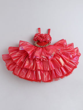 Red Layered Princess Tutu Dress for Baby Girls – Rosette Bodice & Party Wear