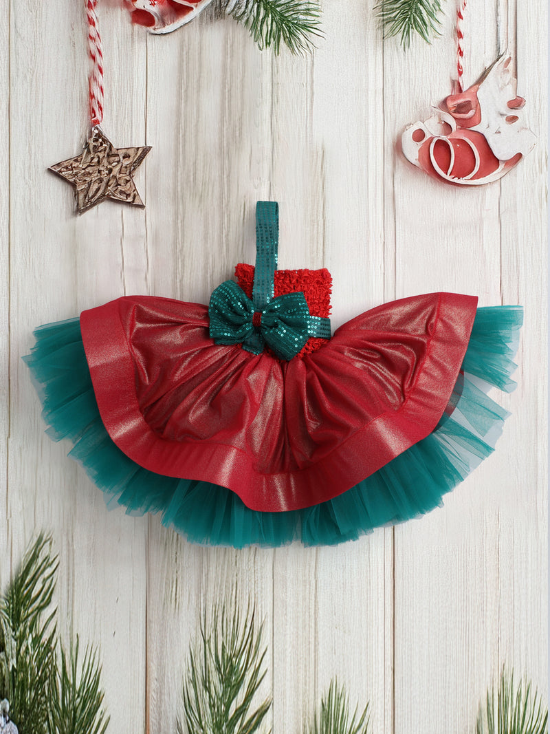 Christmas Tutu Dress for Baby Girls – Red & Green Holiday Party Outfit