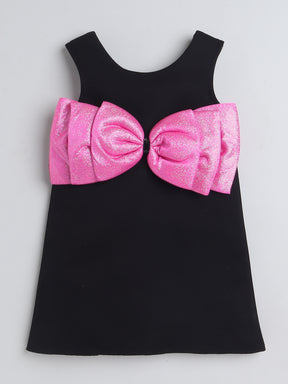 TINY MINY MEE Sleeveless Bow Applique Detailed Shimmered Dress