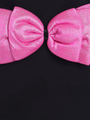 TINY MINY MEE Sleeveless Bow Applique Detailed Shimmered Dress