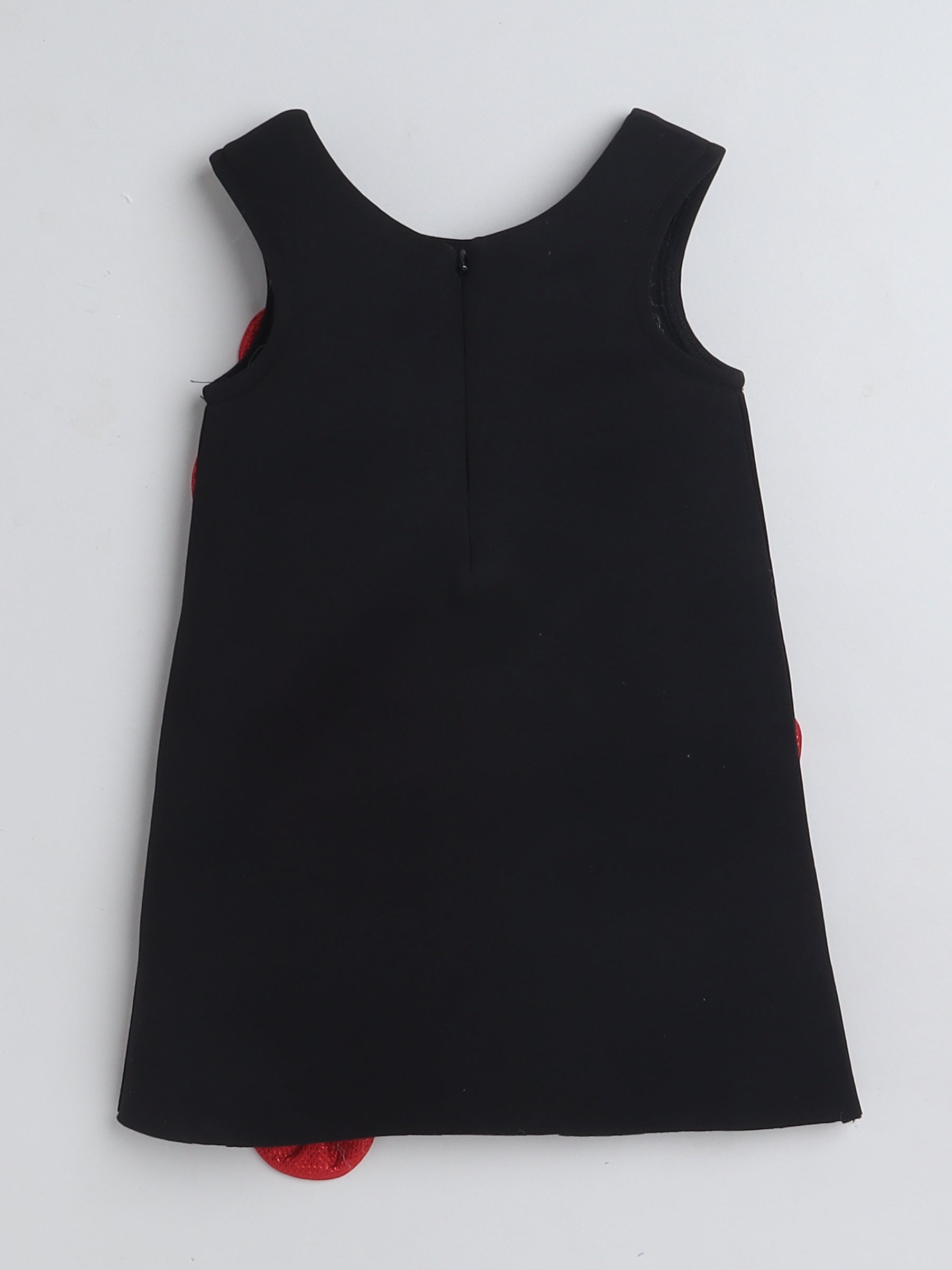TINY MINY MEE Sleeveless Floral Applique Detailed Dress - Black