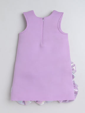 TINY MINY MEE Sleeveless Floral Applique Detailed Pearls Embellished Dress
