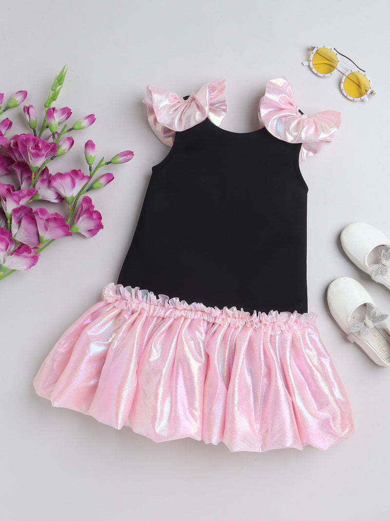 TINY MINY MEE Sleeveless Frill & Floral Applique Detailed Dress