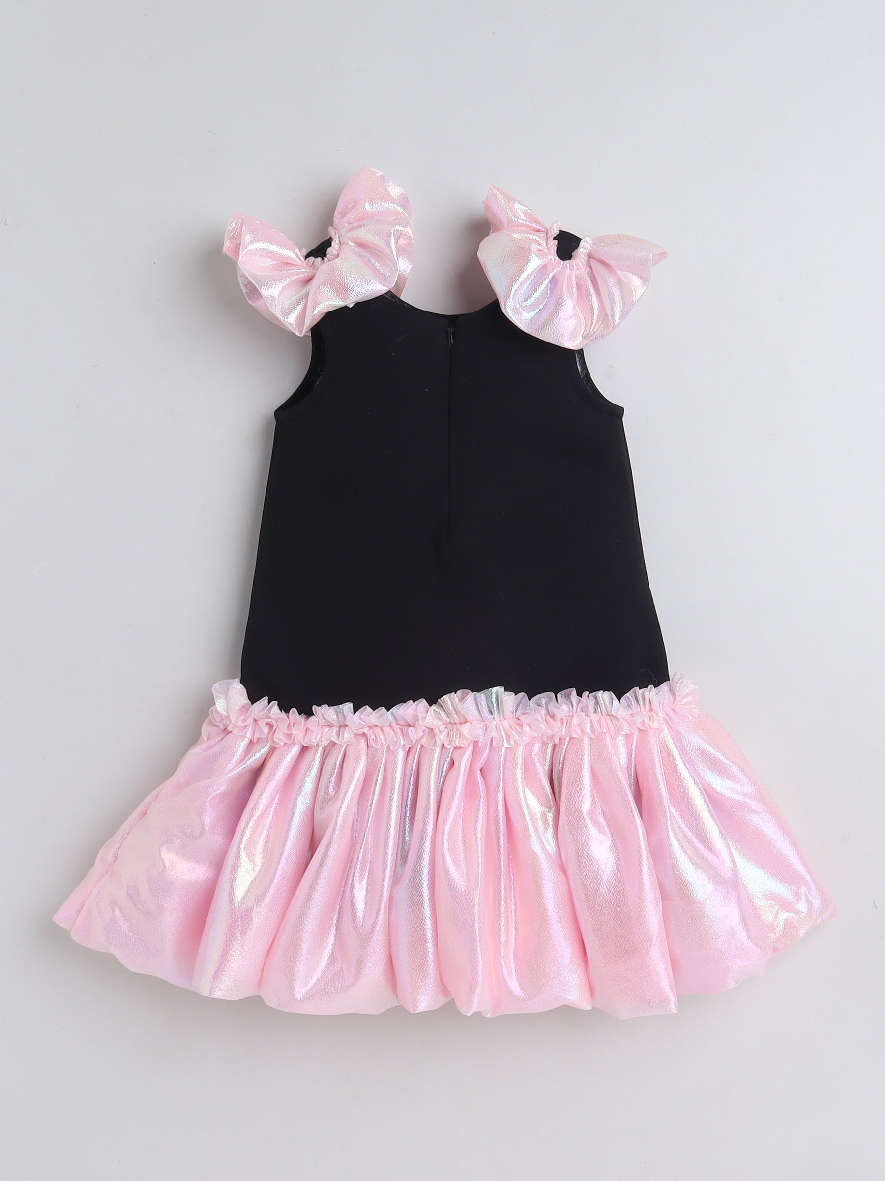 TINY MINY MEE Sleeveless Frill & Floral Applique Detailed Dress