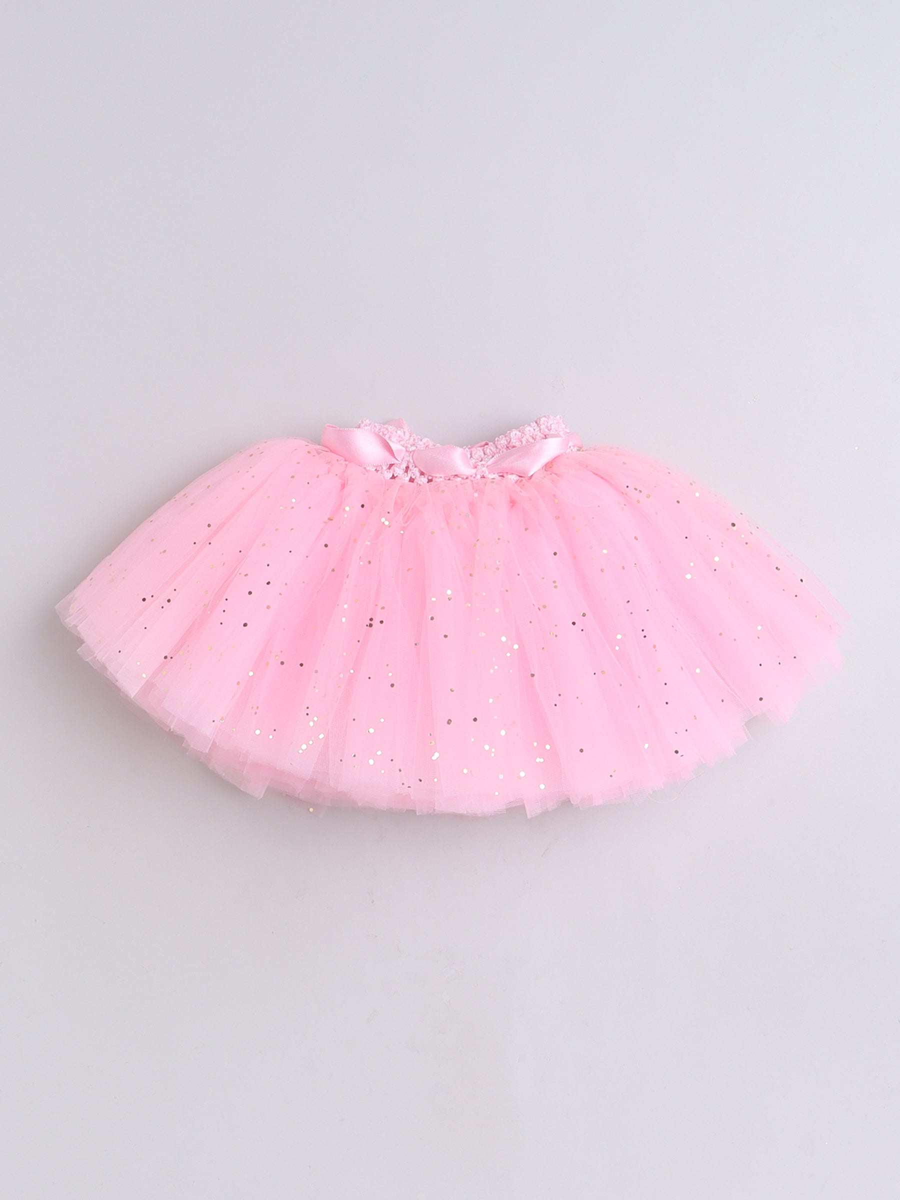 TINY MINY MEE Half Sleeves Text Printed Onesie With Net Tutu Skirt & Bow