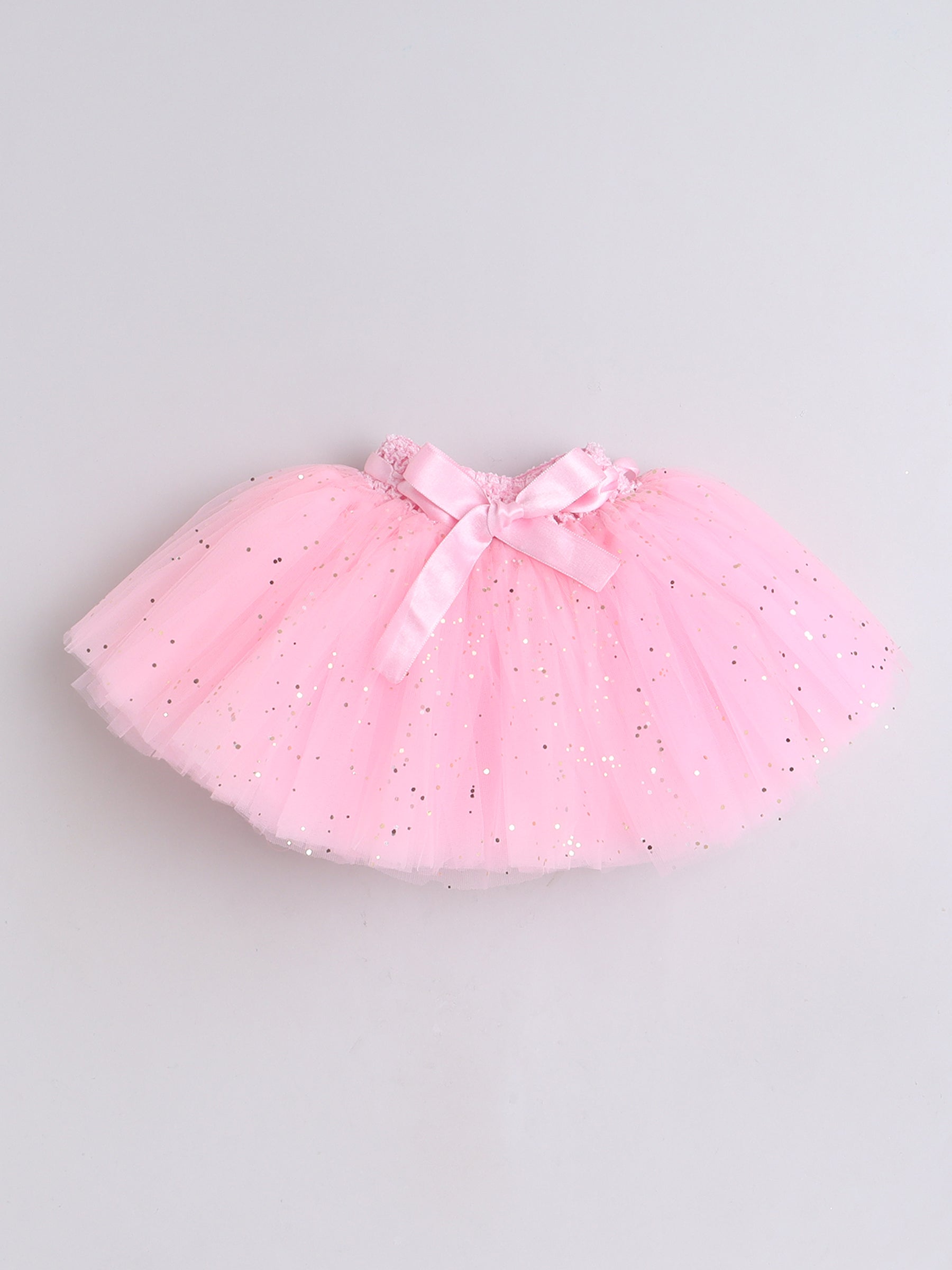 TINY MINY MEE Half Sleeves Text Printed Onesie With Net Tutu Skirt & Bow