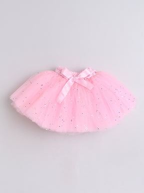 TINY MINY MEE Half Sleeves Text Printed Onesie With Net Tutu Skirt & Bow