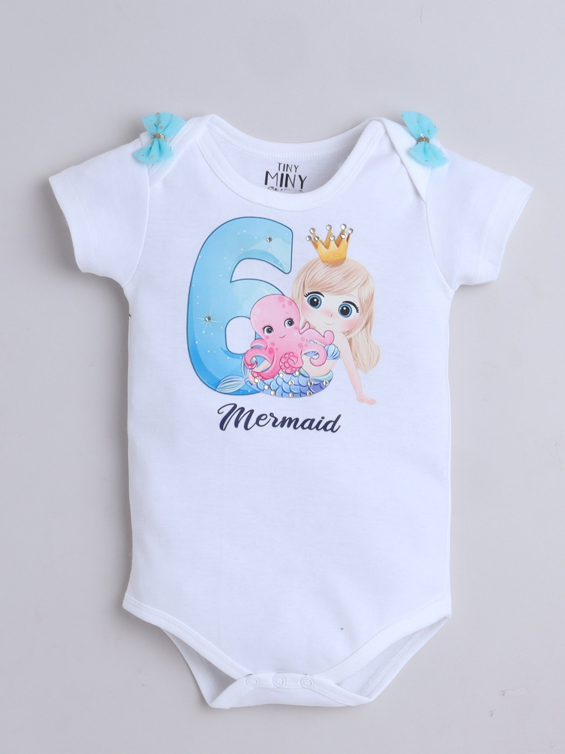 Mermaid 6th Month Birthday Outfit for Baby Girls – Bodysuit & Tutu Set