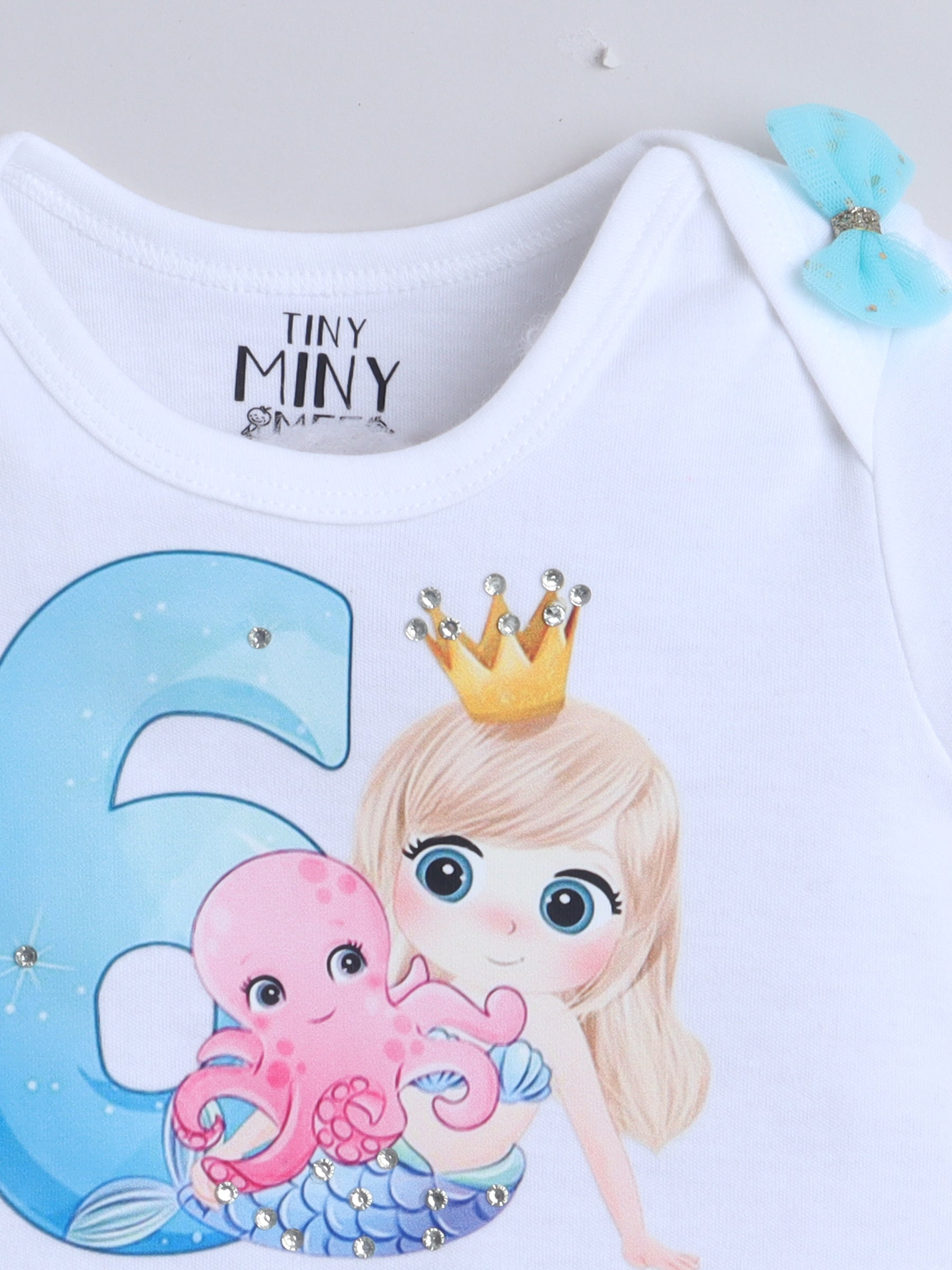 Mermaid 6th Month Birthday Outfit for Baby Girls – Bodysuit & Tutu Set