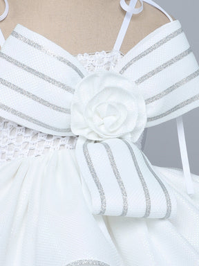 "Elegant white tutu gown with statement bow – perfect for birthdays & special occasions."