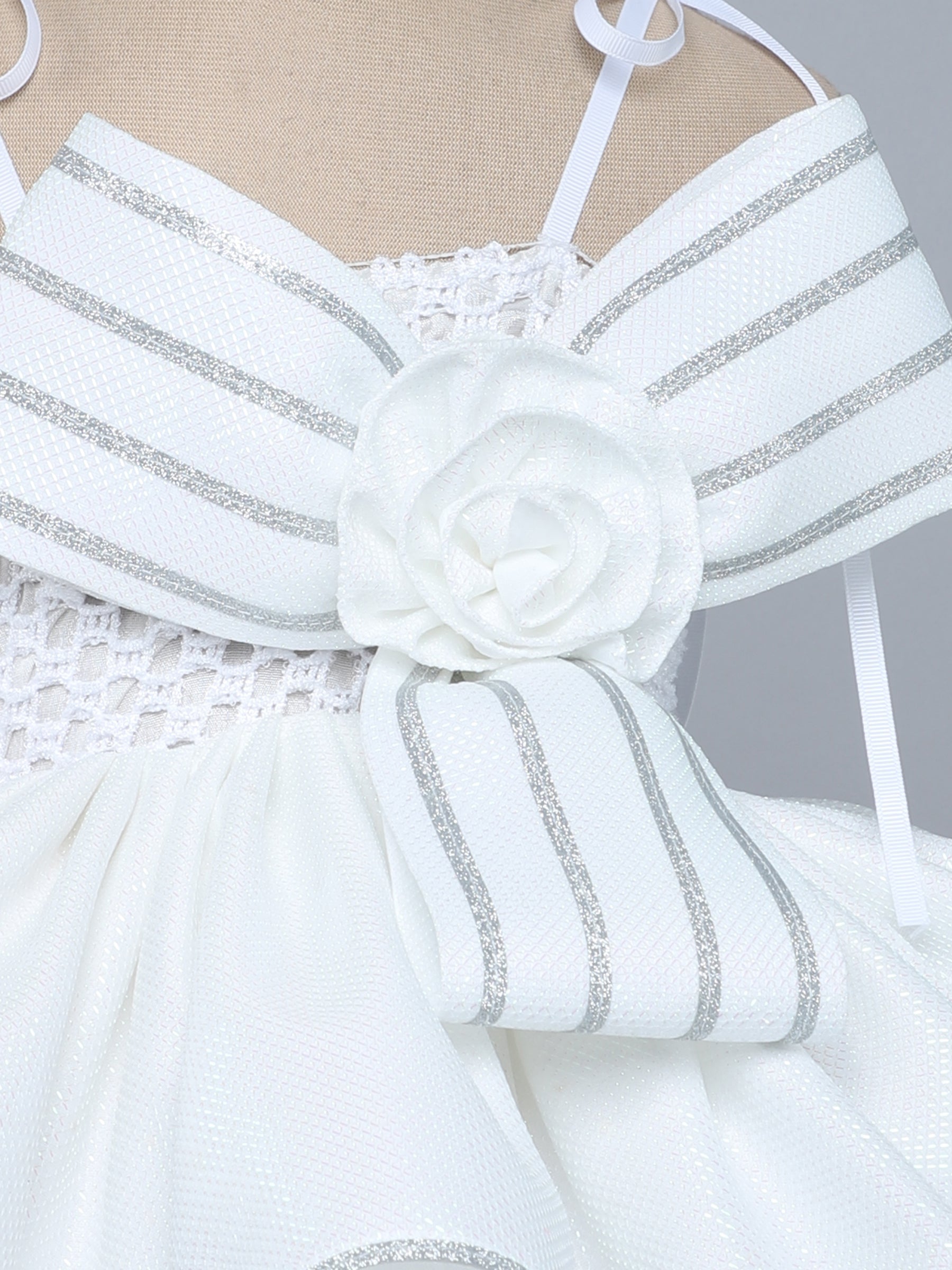 White Sparkle Bow Party Tutu Dress