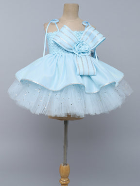 White Sparkle Bow Party Tutu Dress