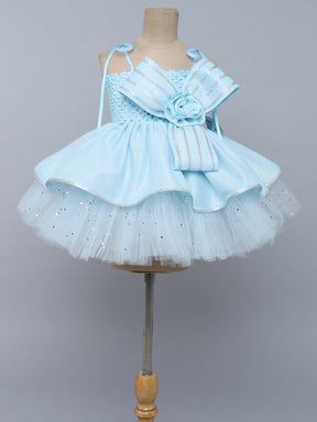 "Elegant white tutu gown with statement bow – perfect for birthdays & special occasions."