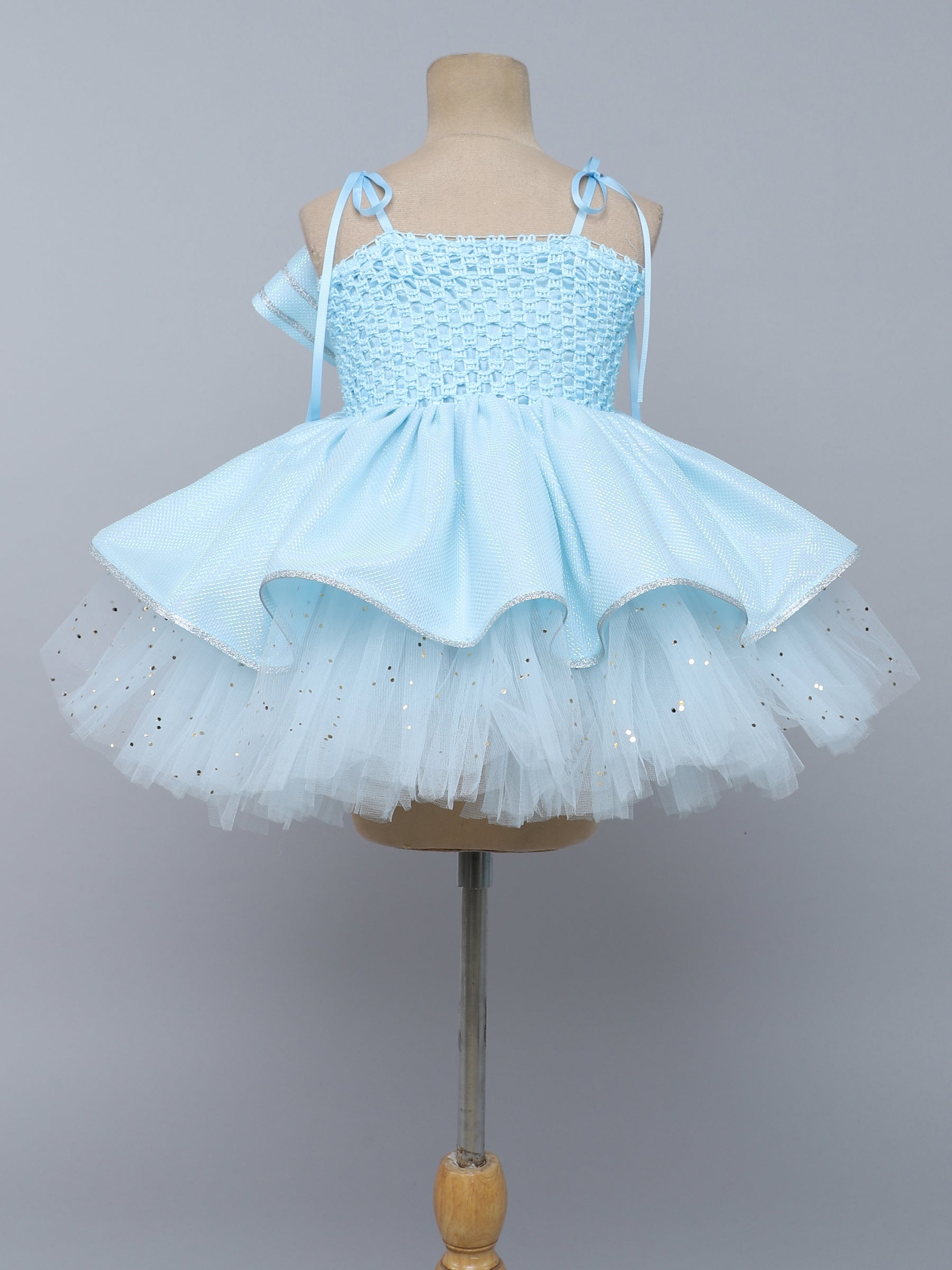 White Sparkle Bow Party Tutu Dress