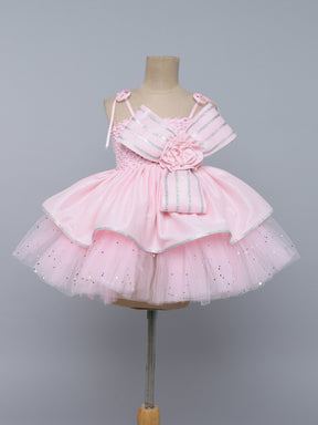 White Sparkle Bow Party Tutu Dress
