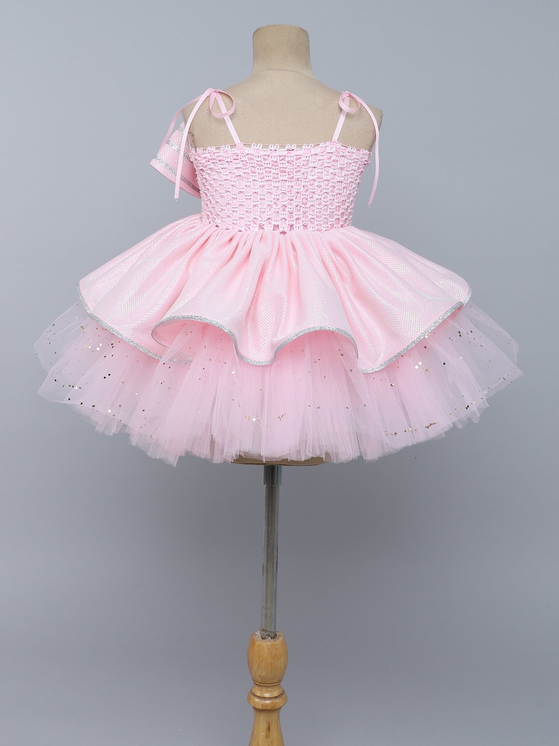 White Sparkle Bow Party Tutu Dress