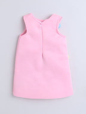 Pink Floral 3D Appliqué Dress for Baby Girls 🌸