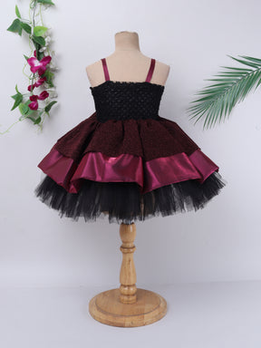 "Chic, Bold & Beautiful – Perfect Tutu Party Gown with Statement Floral Detail."