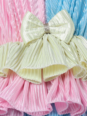 "Pastel rainbow layered tutu gown – vibrant, playful, and perfect for special celebrations."
