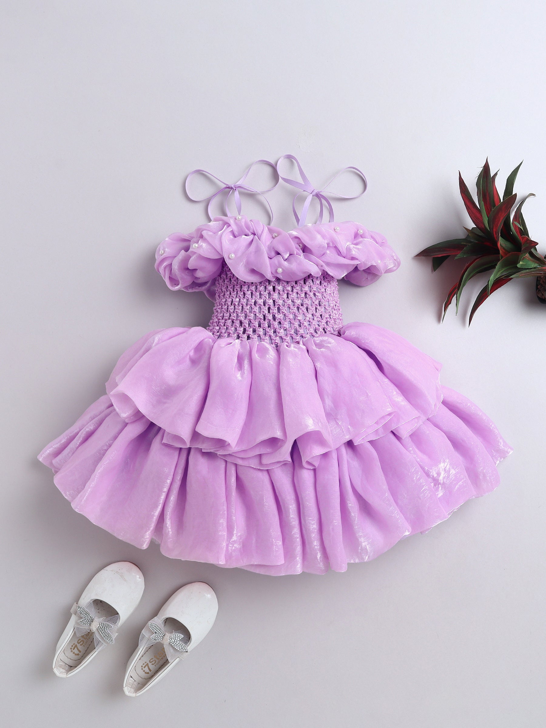 Pearl Blossom Tutu Birthday Dress For Baby Girl