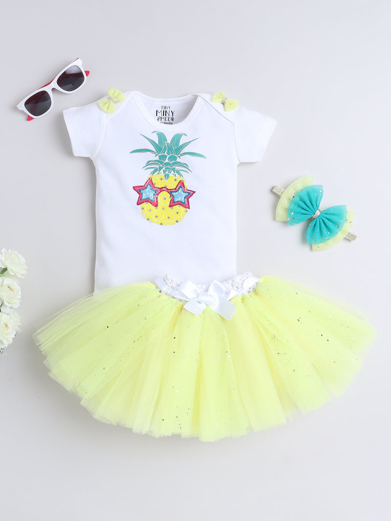 Pineapple Party 3-Piece Baby Girl Tutu Set