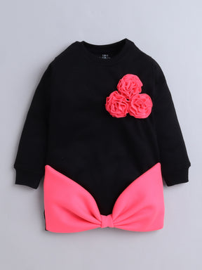 🎀 Rosy Bow Charm Sweatshirt Dress 🎀