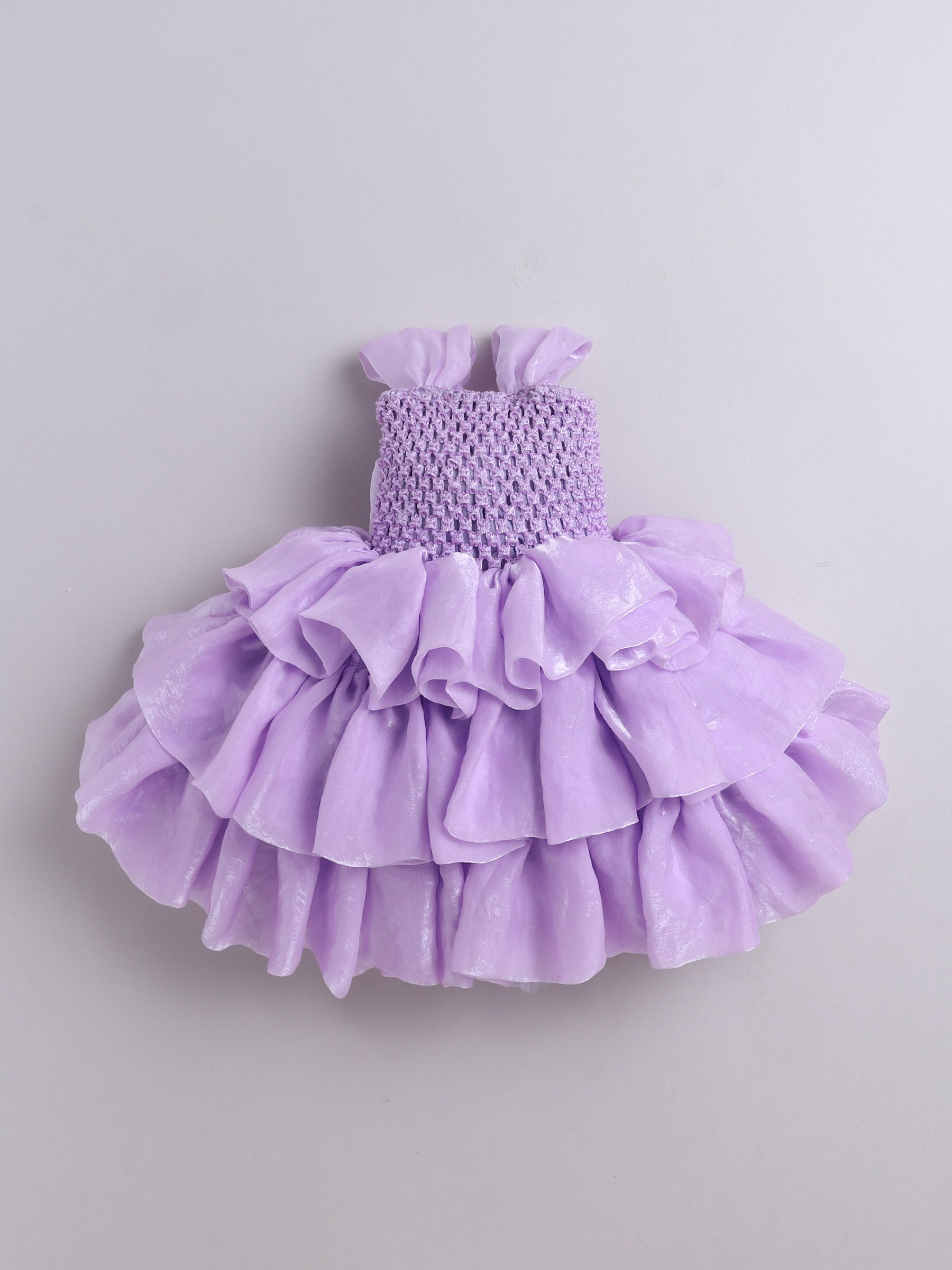 Rosette Bow Embellished Ruffle Tutu Party Dress