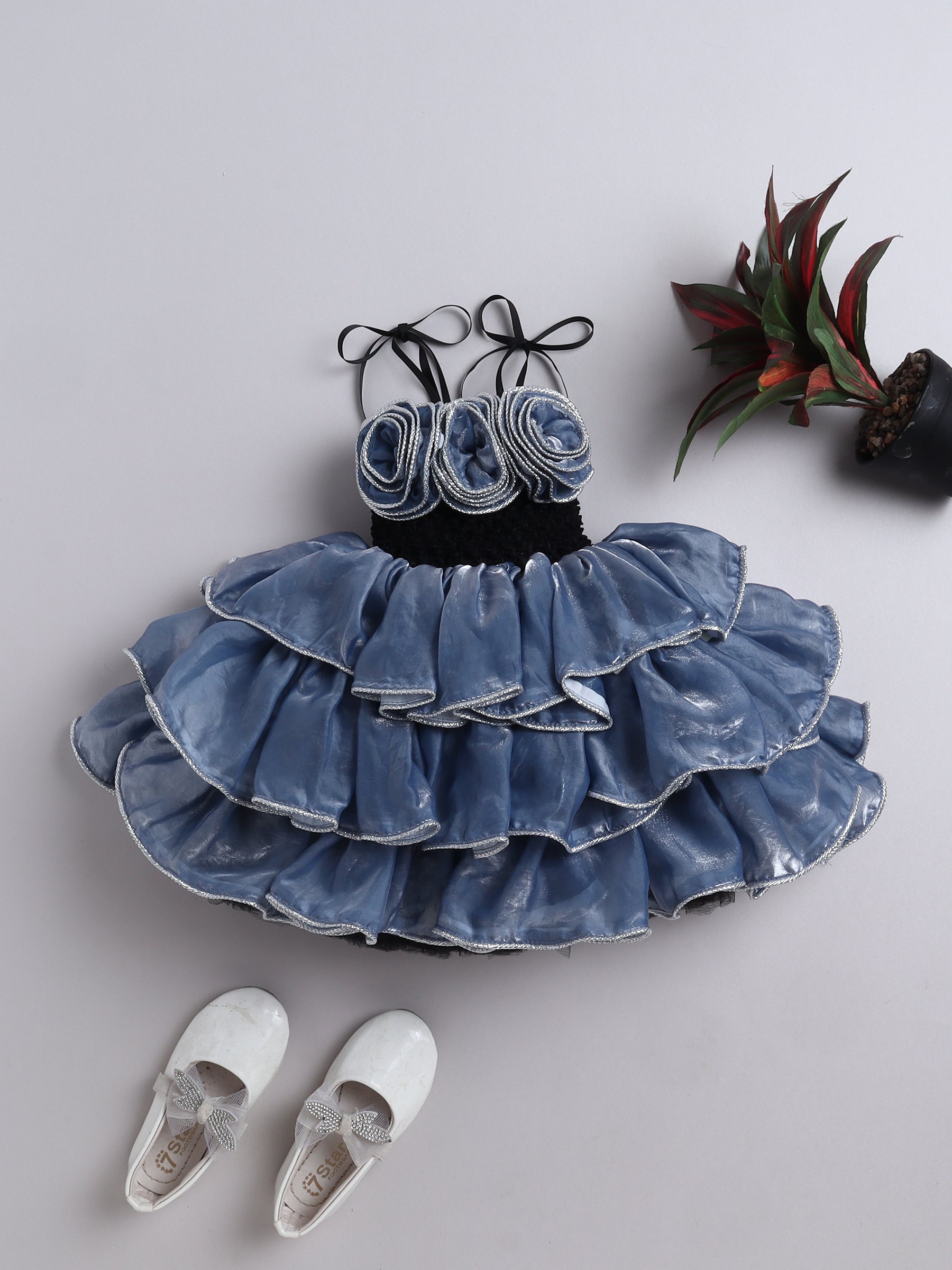 Rose Ruffle Party Layered Tutu Dress