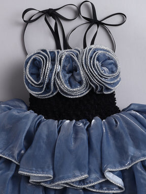 Rose Ruffle Party Layered Tutu Dress