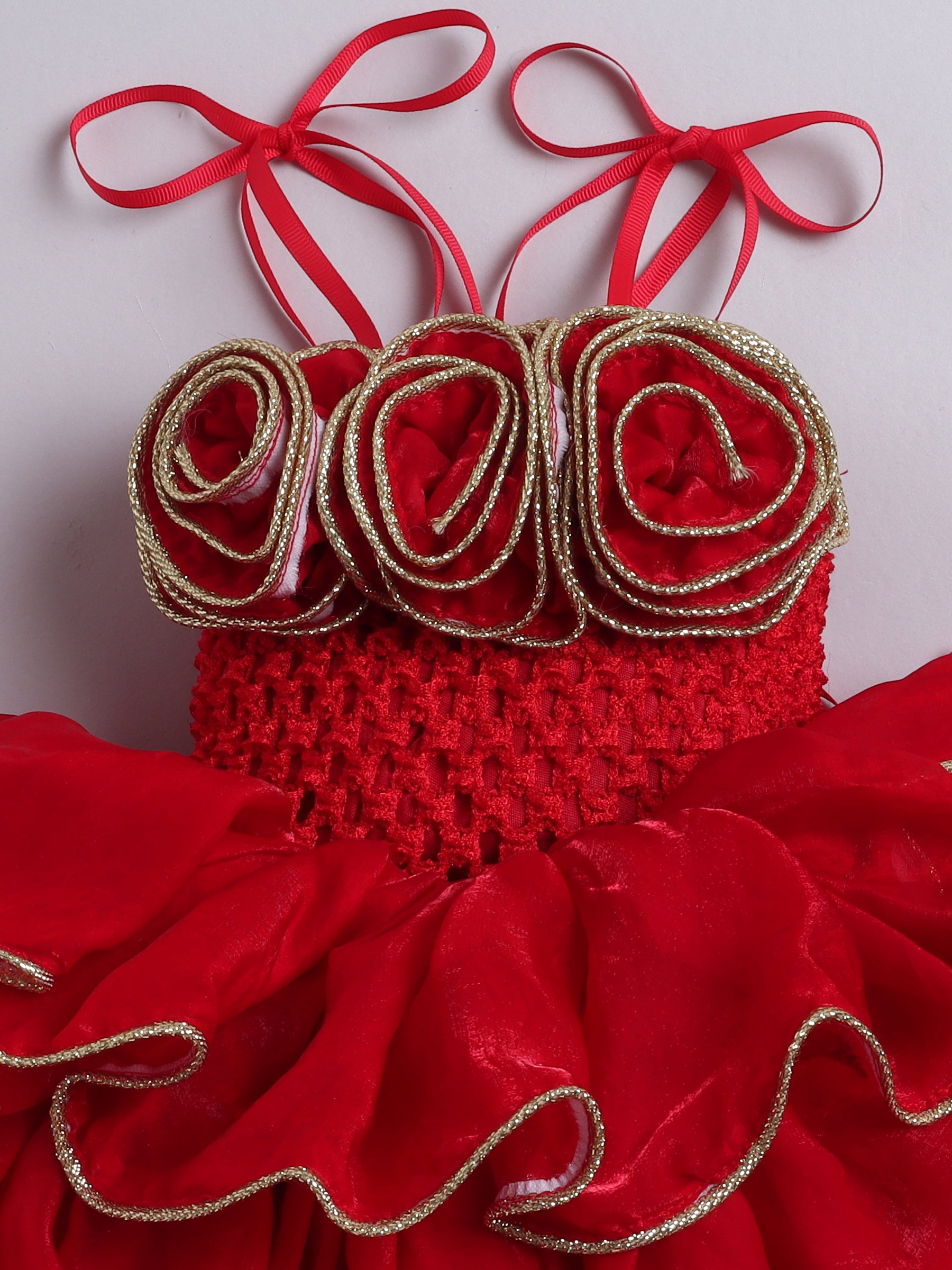 Rose Ruffle Party Layered Tutu Dress