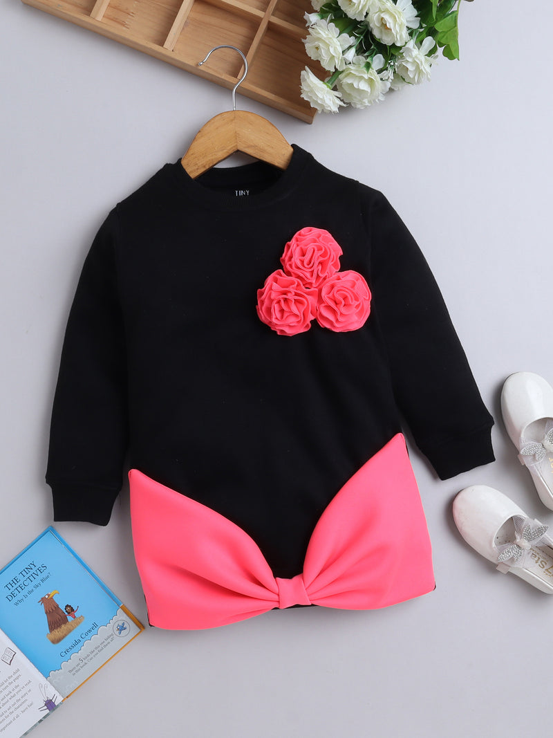 🎀 Rosy Bow Charm Sweatshirt Dress 🎀