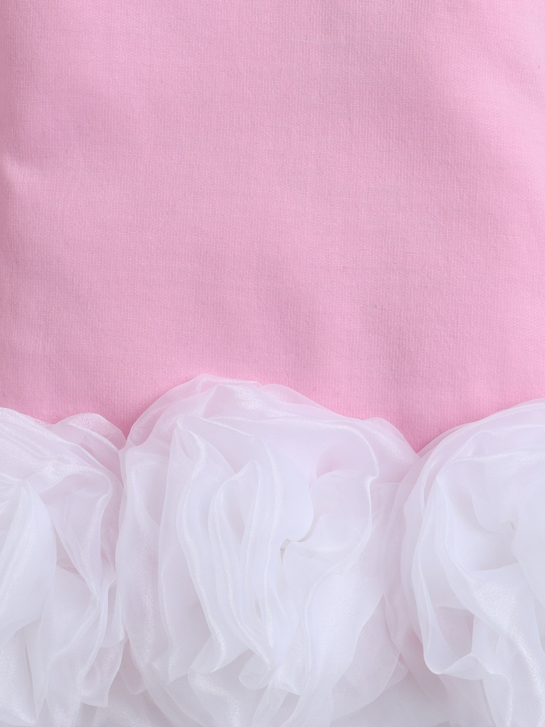 Black & White Ruffle Organza Floral Knee Length Sweatshirt Dress