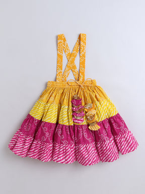 Vibrant Bandhani & Mirror Work Lehenga Set