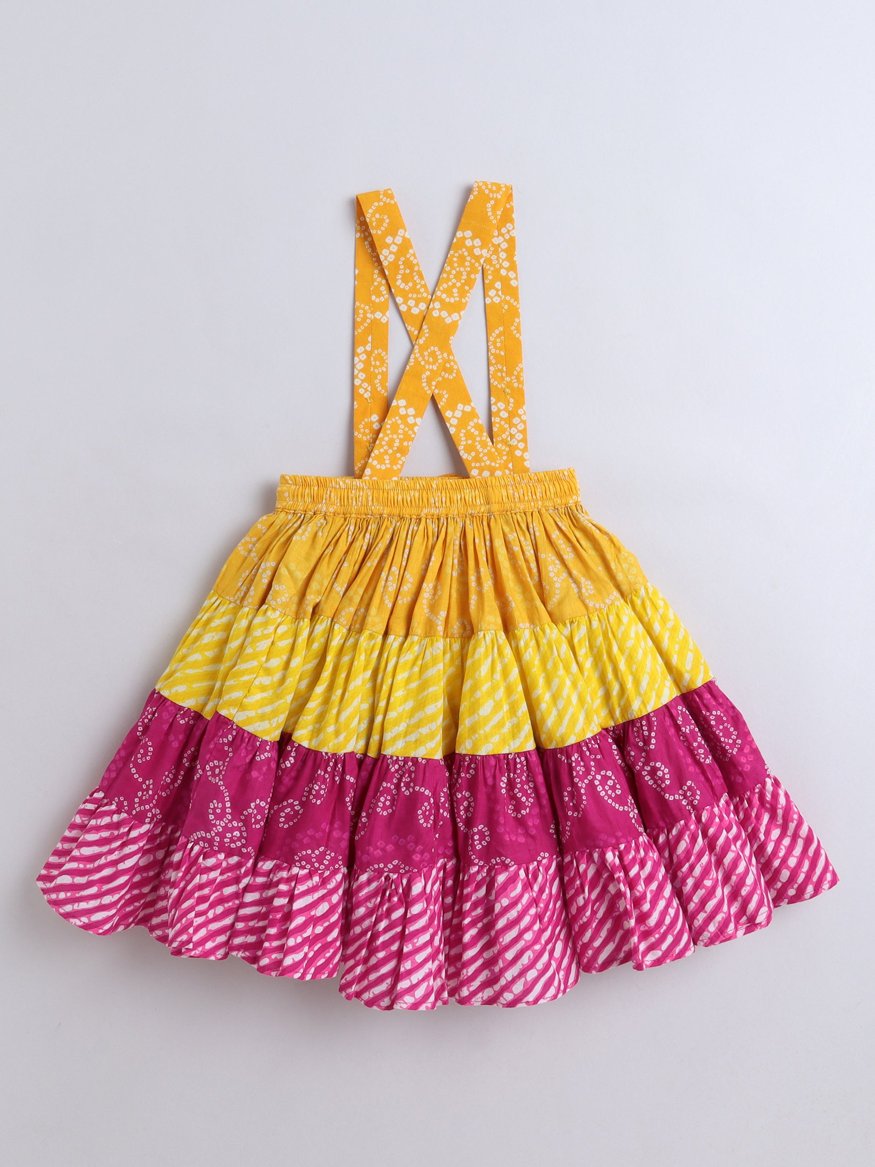 Vibrant Bandhani & Mirror Work Lehenga Set
