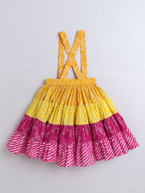 Vibrant Bandhani & Mirror Work Lehenga Set