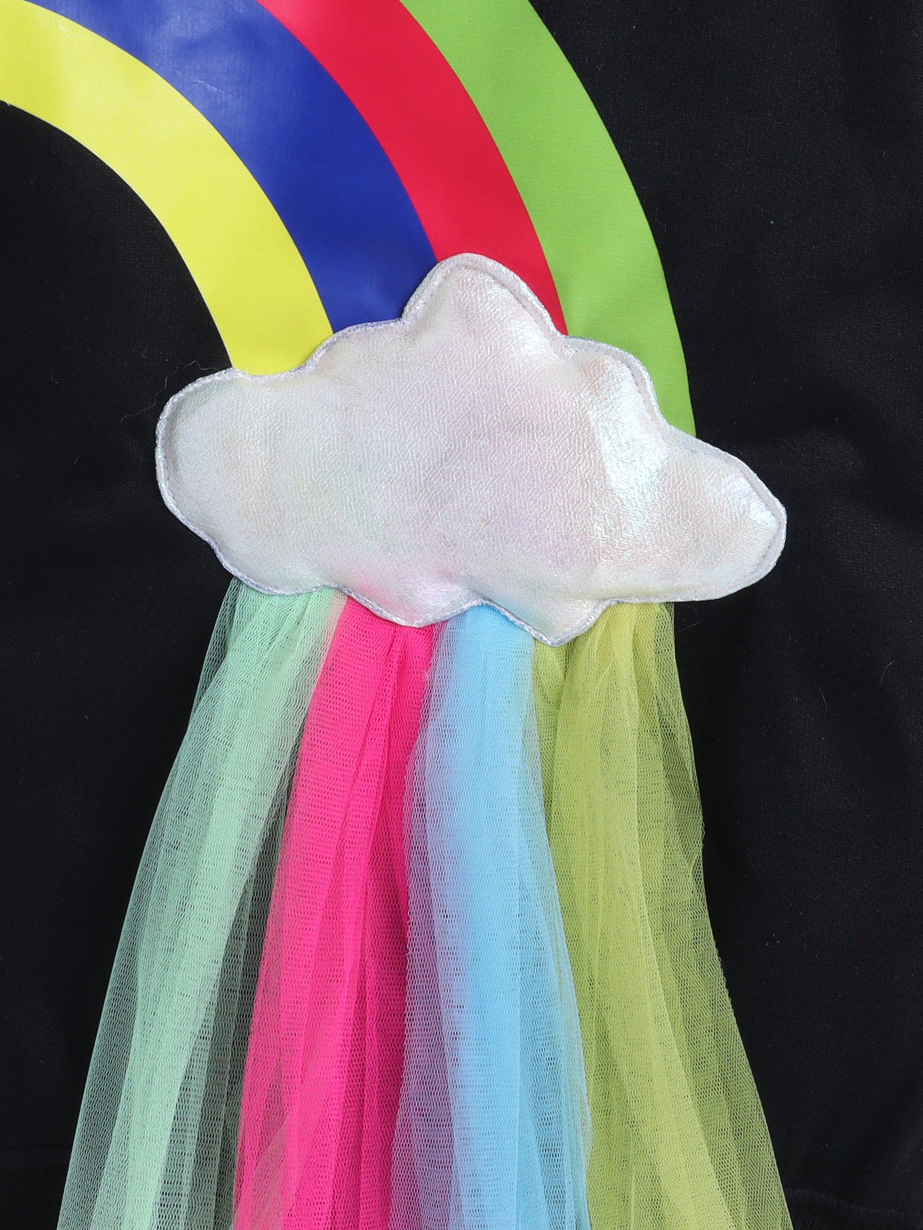 Rainbow Cloud Knee Length Sweatshirt Dress
