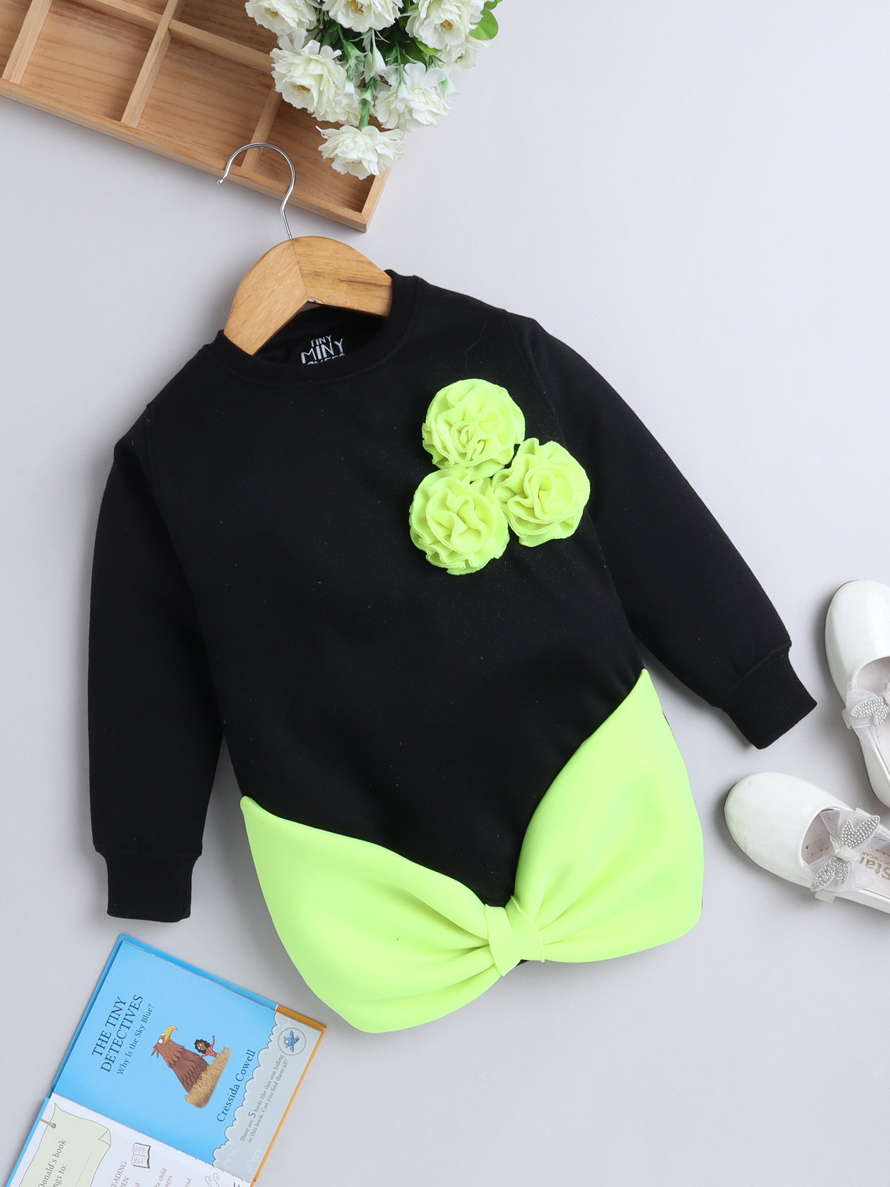 🎀 Rosy Bow Charm Sweatshirt Dress 🎀