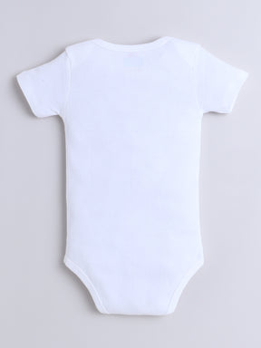 TINY MINY MEE Elastane Woven Half Sleeves Unicorn Embroidered Onesie With Shimmered Tutu Skirt & Headband