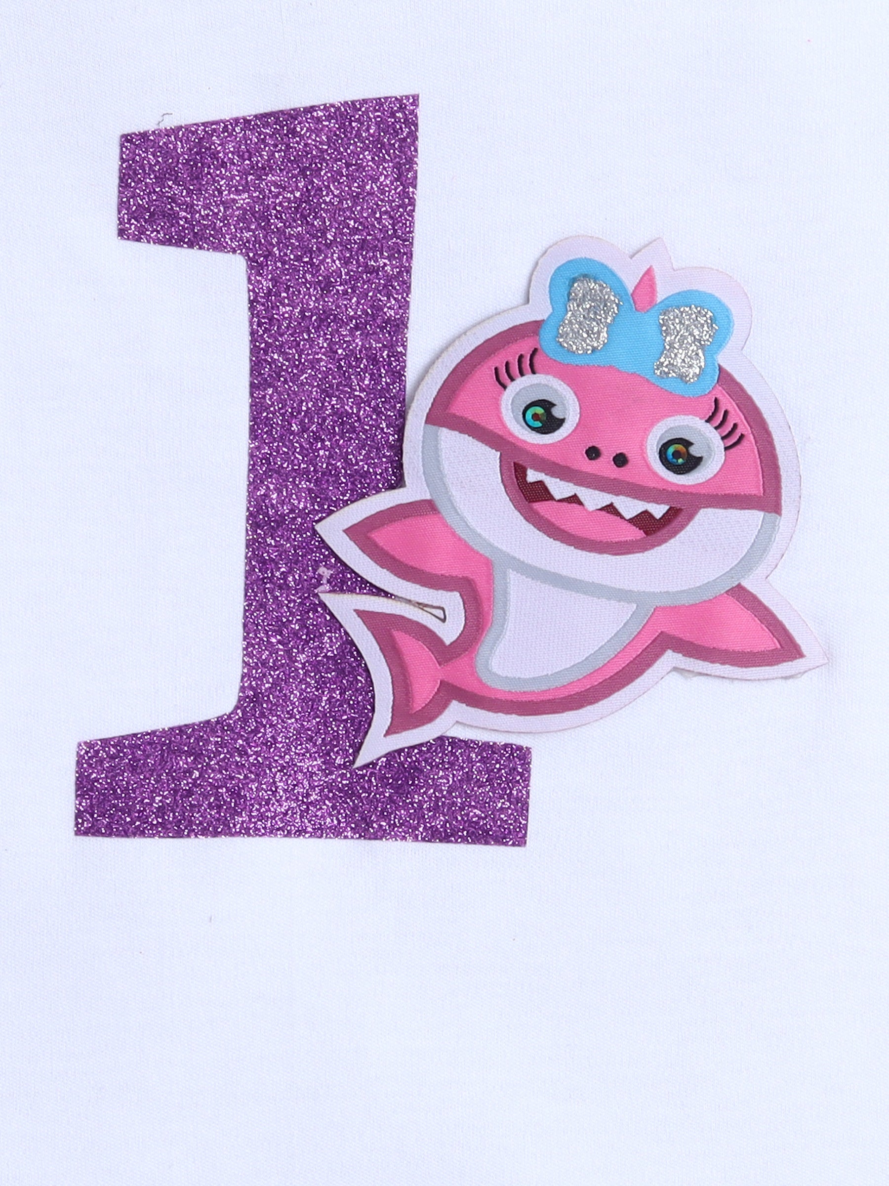 "Adorable Pink Shark 1st Birthday Outfit Set for Baby Girl"